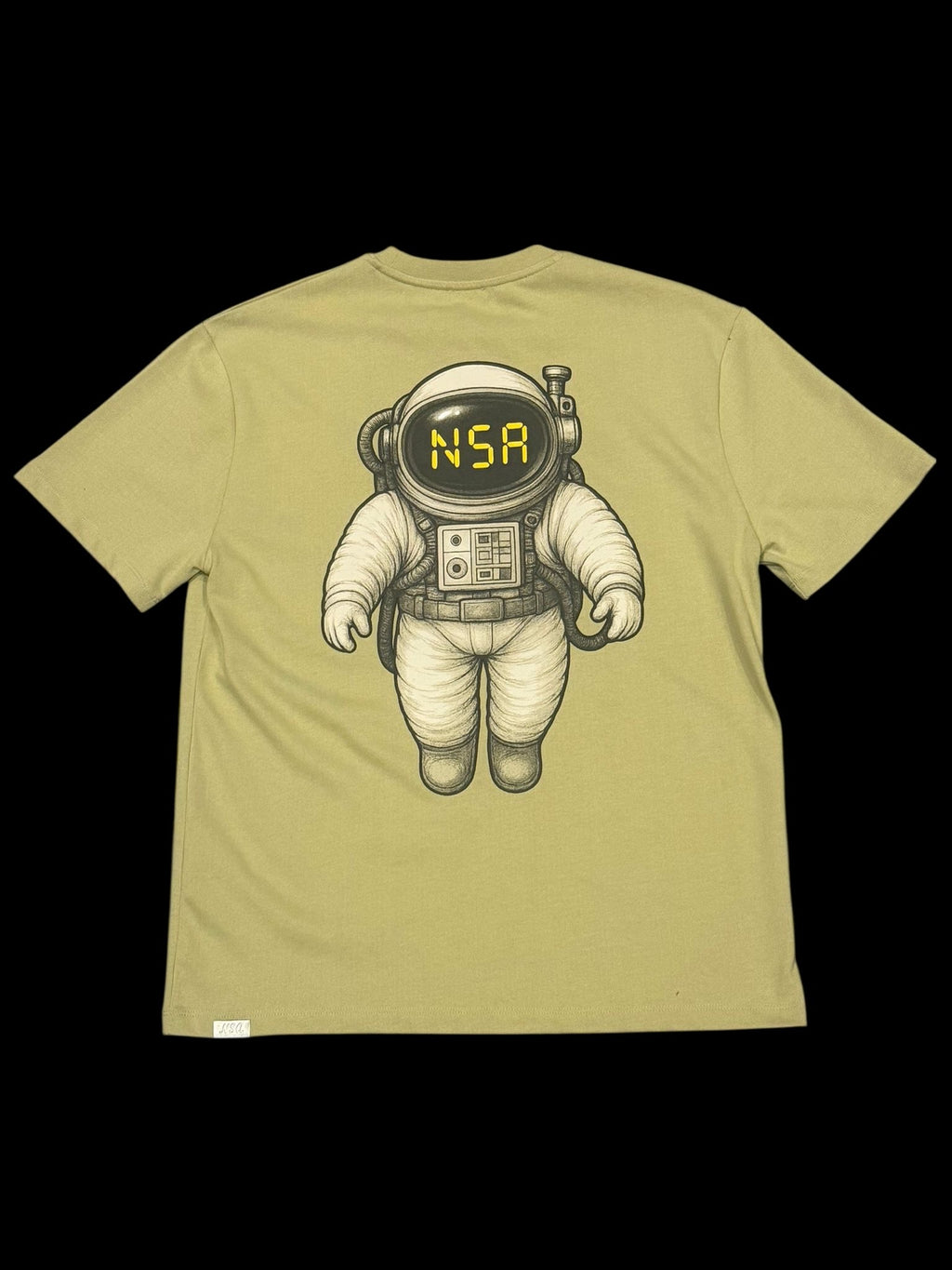 Moon Man Tee Pale Olive Green